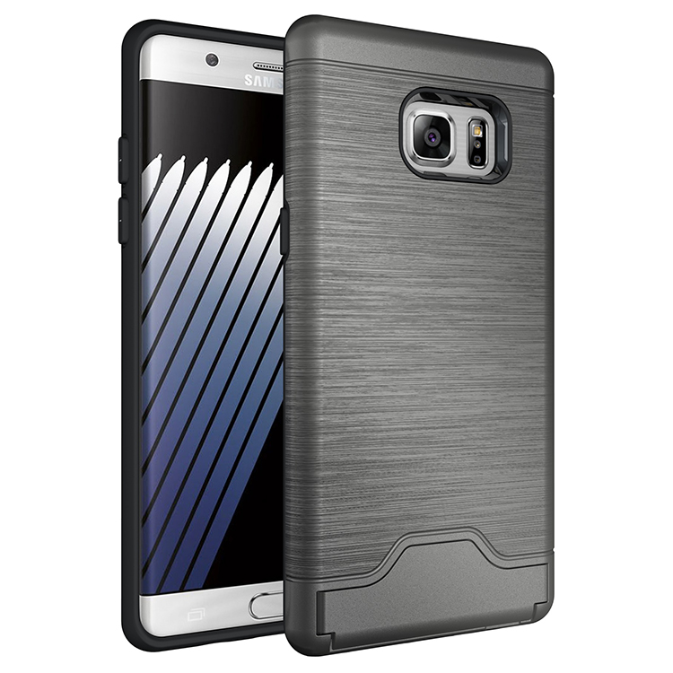 Galaxy Note FE / Note FAN Edition / Note 7 Card Holder Hybrid Case (Space Gray)